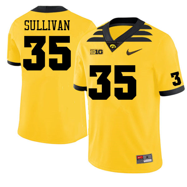 Men #35 Justice Sullivan Iowa Hawkeyes College Football Jerseys Sale-Gold